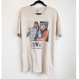 RARE VTG WCW nWo Dennis‎ Rodman Hulk Hogan Wrestling Short Sleeve T-Shirt XL